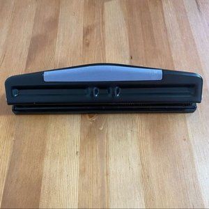 MAINSTAYS Black Adjustable Precision 3 Hole Puncher Home Office Supplies